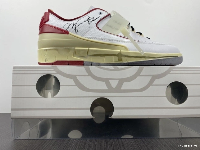 Rep Onekick Low DJ4375-106 Jordan White 2 SP Off-White Retro Red 0722